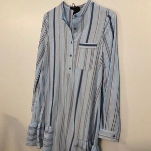 BCBG Maxazria Woman’s Lucile Shadow Blue Long Sleeve Dress - NWT - Size S